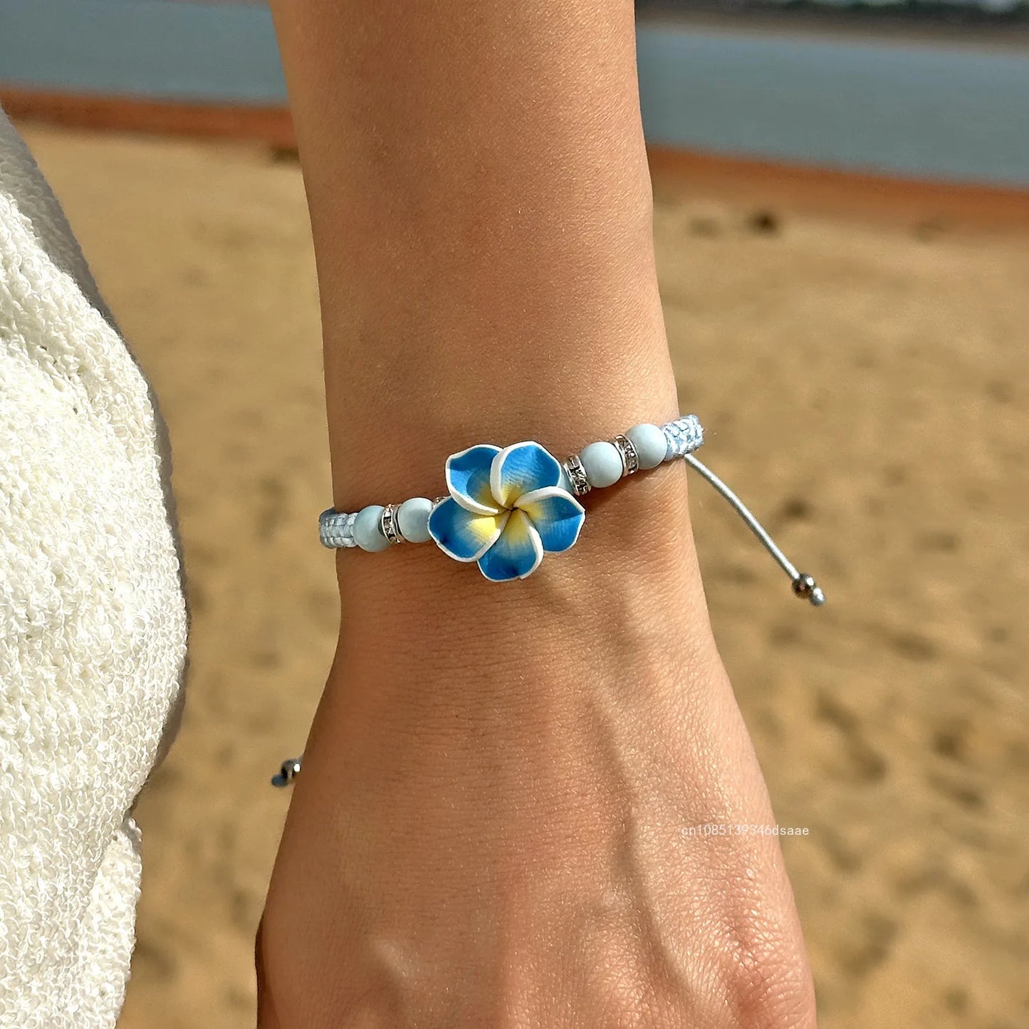 Ensemble Bijoux Fleurs Tressées Bohème Grande Fleur – Collier Boucles Rose Rouge Bleu Plage Femme