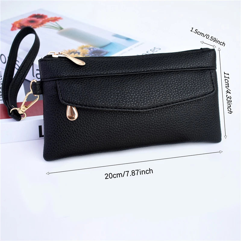 Portefeuille Femme Cuir PU Portable Fashion - Sac à Main Porte-Monnaie Téléphone Étanche