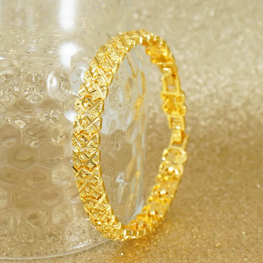 Bracelet Cuivre Plaqué Or 24K – Style Bohème Élégant, Quotidien & Cérémonie
