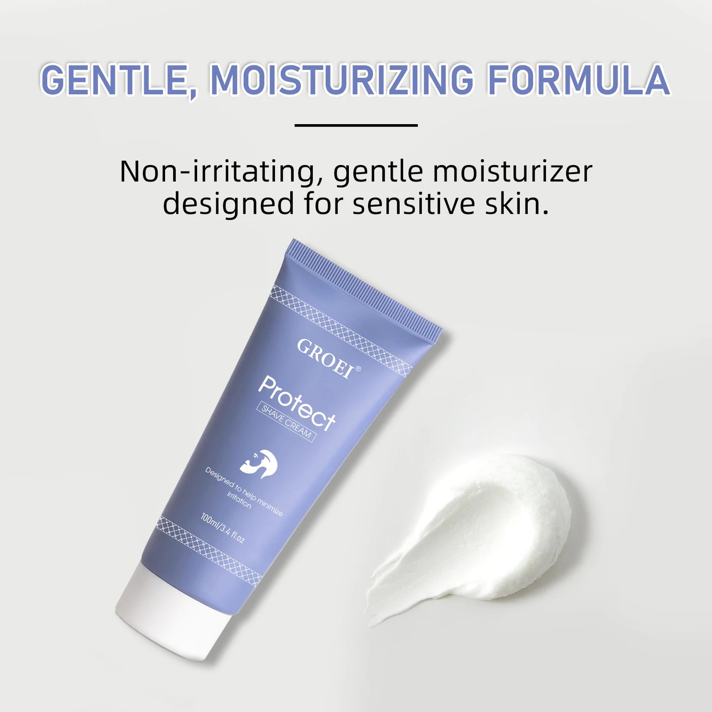 Crème à Raser Protect 100ml - Formule Douce Hydratante Peau Sensible Réduit Irritations Mousse Riche Rasage