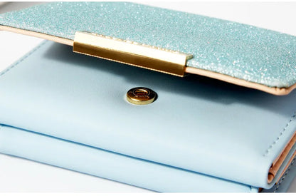 Portefeuille Femme Brillant Tri-Fold - Cartera Mujer Clutch Porte-Monnaie Simple