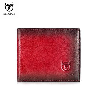 Portefeuille Homme Cuir BULLCAPTAIN RFID Bifold Slim - Porte-Cartes Multi-Poches