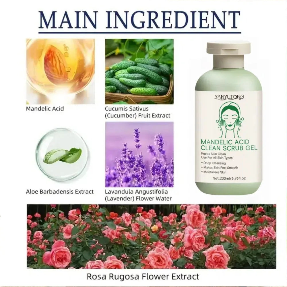 Gel Exfoliant Visage Aloe Vera - Nettoyage Profond Pores Hydratant Éclaircissant Réparateur