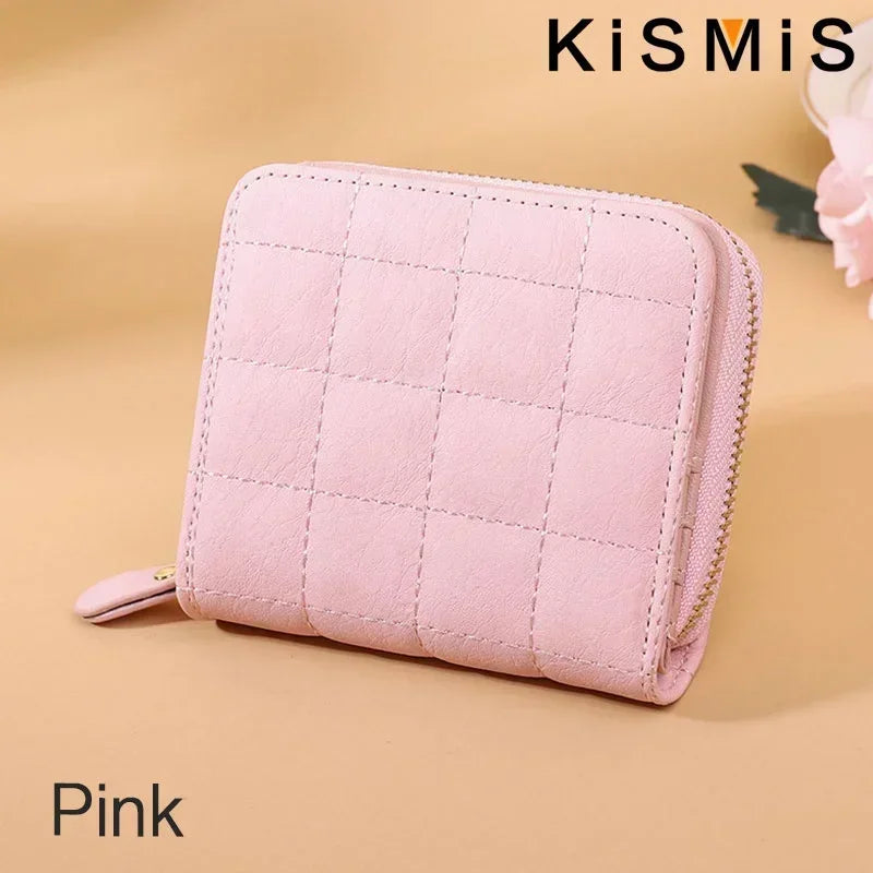 Portefeuille Femme Kawaii Rose - Mini Porte-Monnaie Cuir Design Mignon avec Compartiment Pièces
