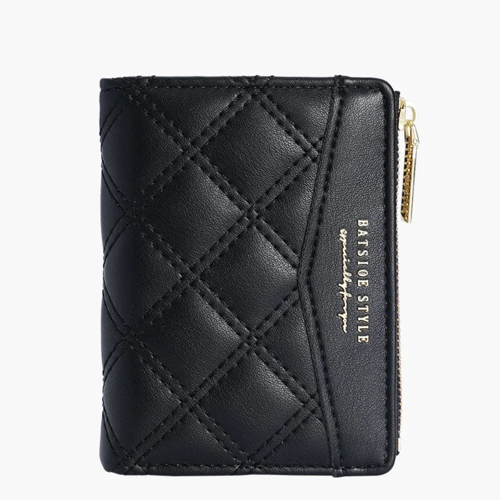 Portefeuille Femme Brodé Cuir PU Fermeture Éclair - Porte-Cartes Clutch Monnaie