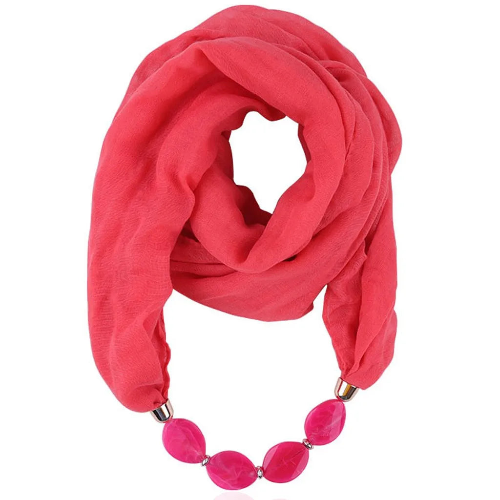 Foulard Collier Ethnique Coton Lin - Accessoire Mode Pendentif Doux