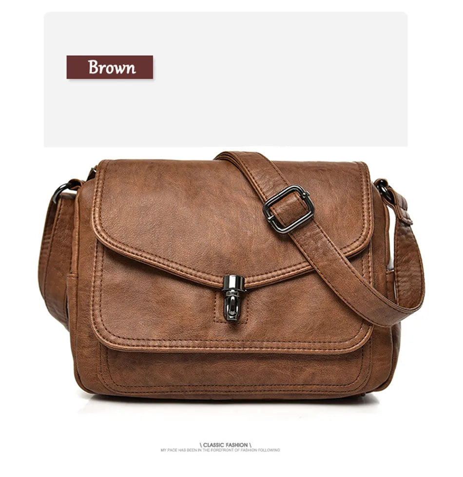 Sac à Bandoulière Femme Vintage Cuir Souple - Petit Sac Crossbody Designer Luxe