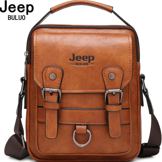 Sac Bandoulière Homme JEEP BULUO Multifonction - Messenger Cuir Business Grande Capacité