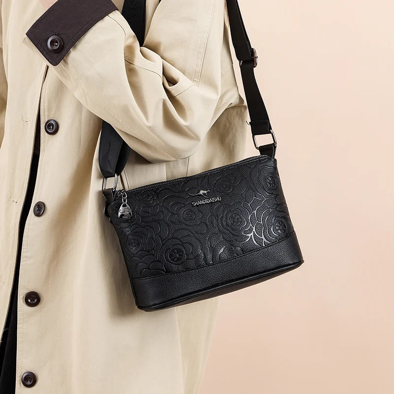 Sac à Main Femme Cuir PU 3 Poches - Grand Tote Bag Crossbody Imprimé Fashion