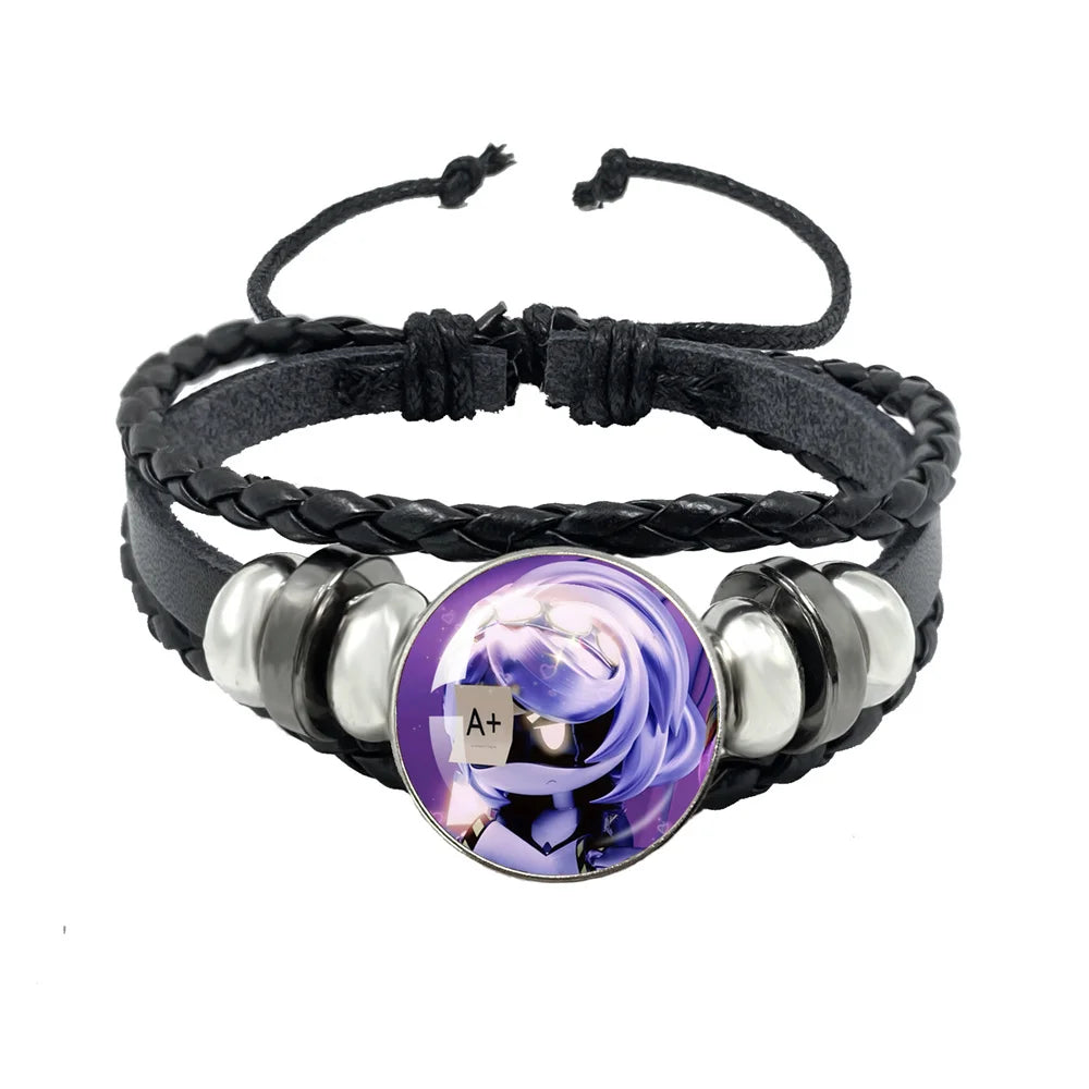 Bracelet Murder Drones Uzi x N – Cabochon Verre Cuir Ajustable Fan Art