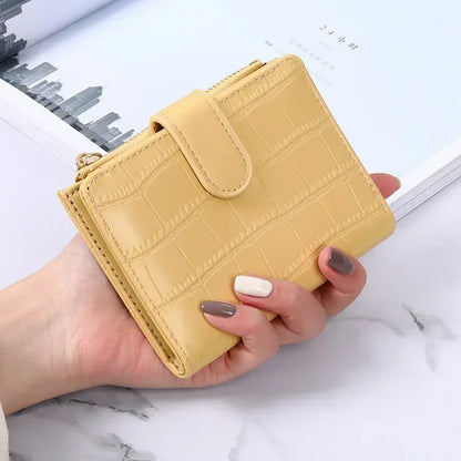 Portefeuille Femme Court Fashion Zipper - Wallet Cuir PU Porte-Monnaie Coin Pocket