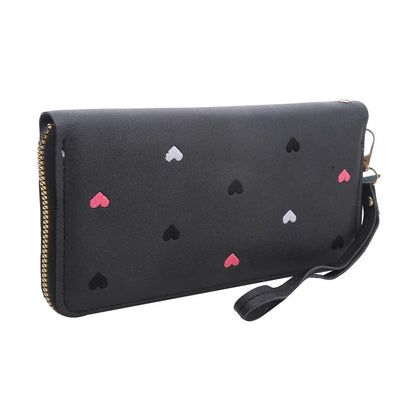 Portefeuille Femme Long Cœur Luxe - Clutch Wallet Porte-Cartes Téléphone Vert