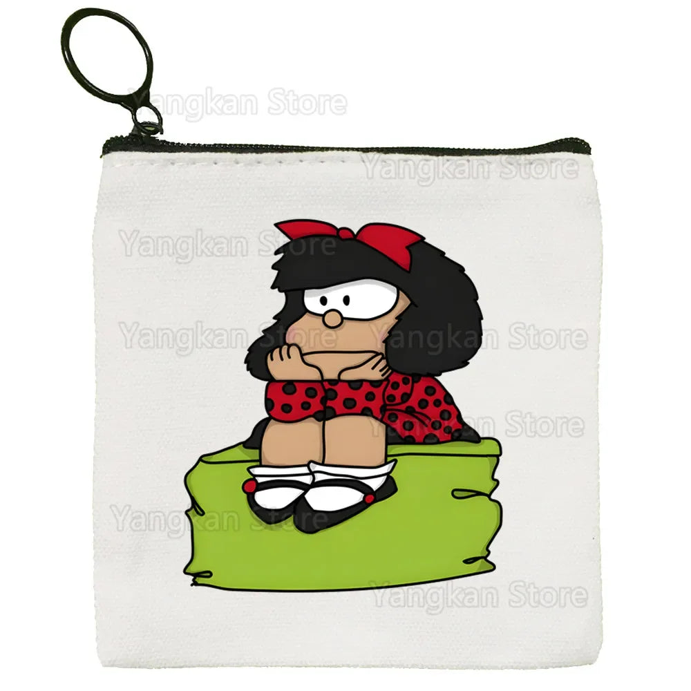 Portefeuille Vintage Mafalda Porte-Monnaie - Porte-Carte Multifonction Garçon Fille Unisexe Rétro