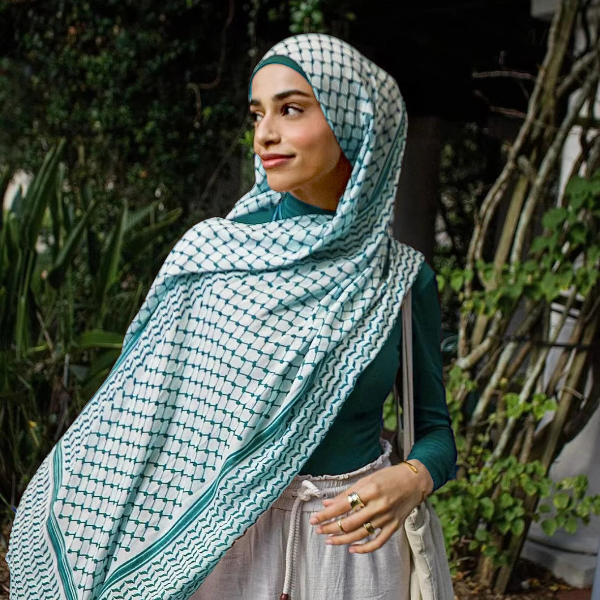 Foulard Hijab Keffieh Mousseline Femme - Écharpe Châle Islamique Musulman Respirant Dubai