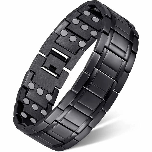 Bracelet Cuivre Magnétique 3 Rangées Homme – Chaînes Ajustables Outil Inclus Cadeau