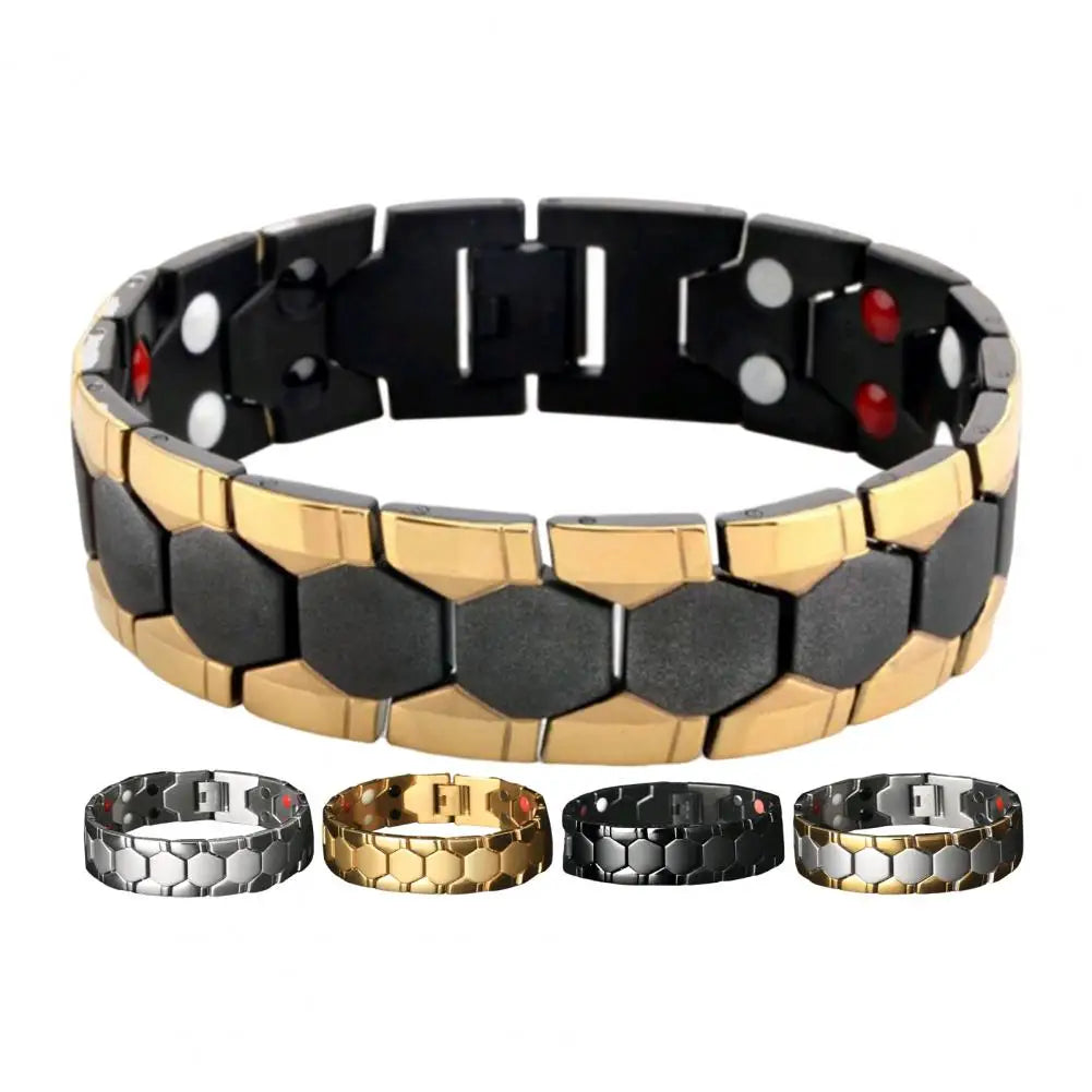 Bracelet Magnétique Thérapeutique Hexagone – Jonc Homme Élégant