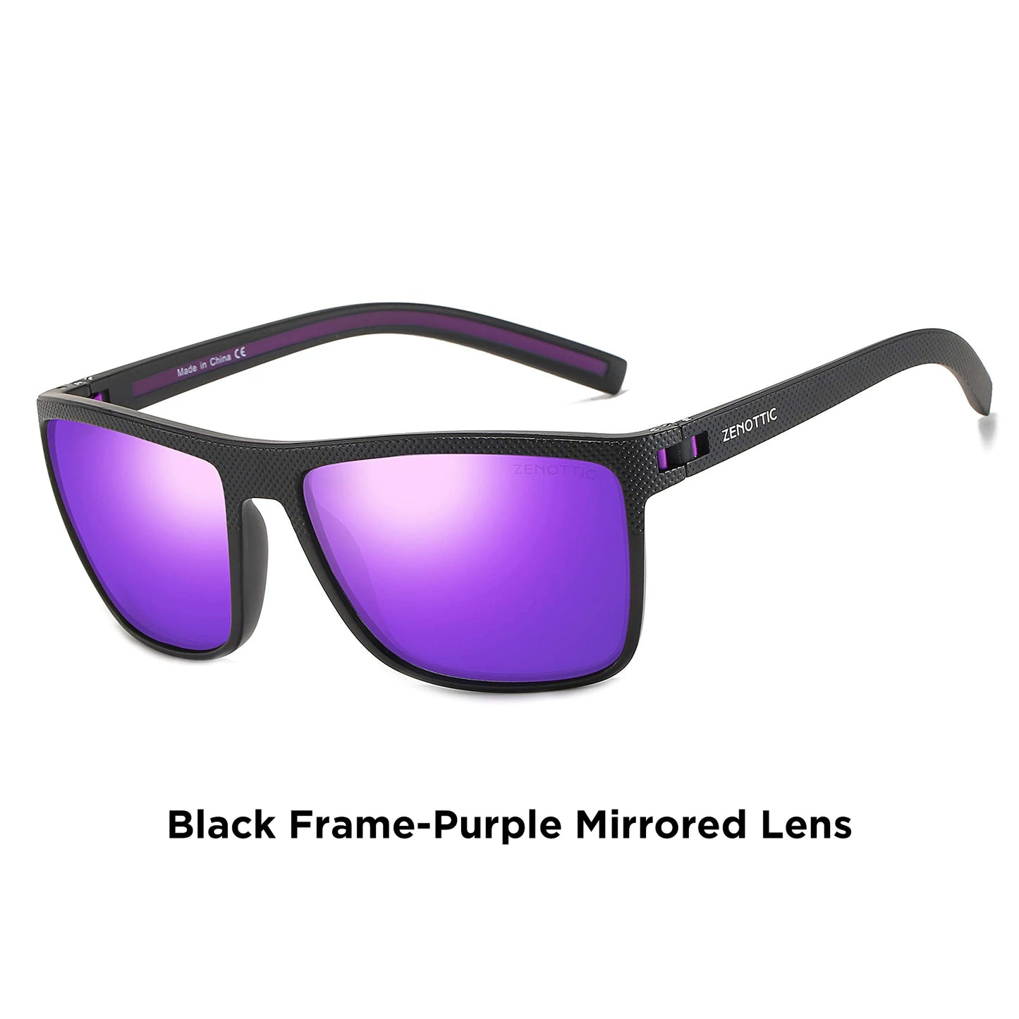 ZENOTTIC Lunettes de Soleil Polarisées Carrées — TR-90 Léger, UV400, Unisexe