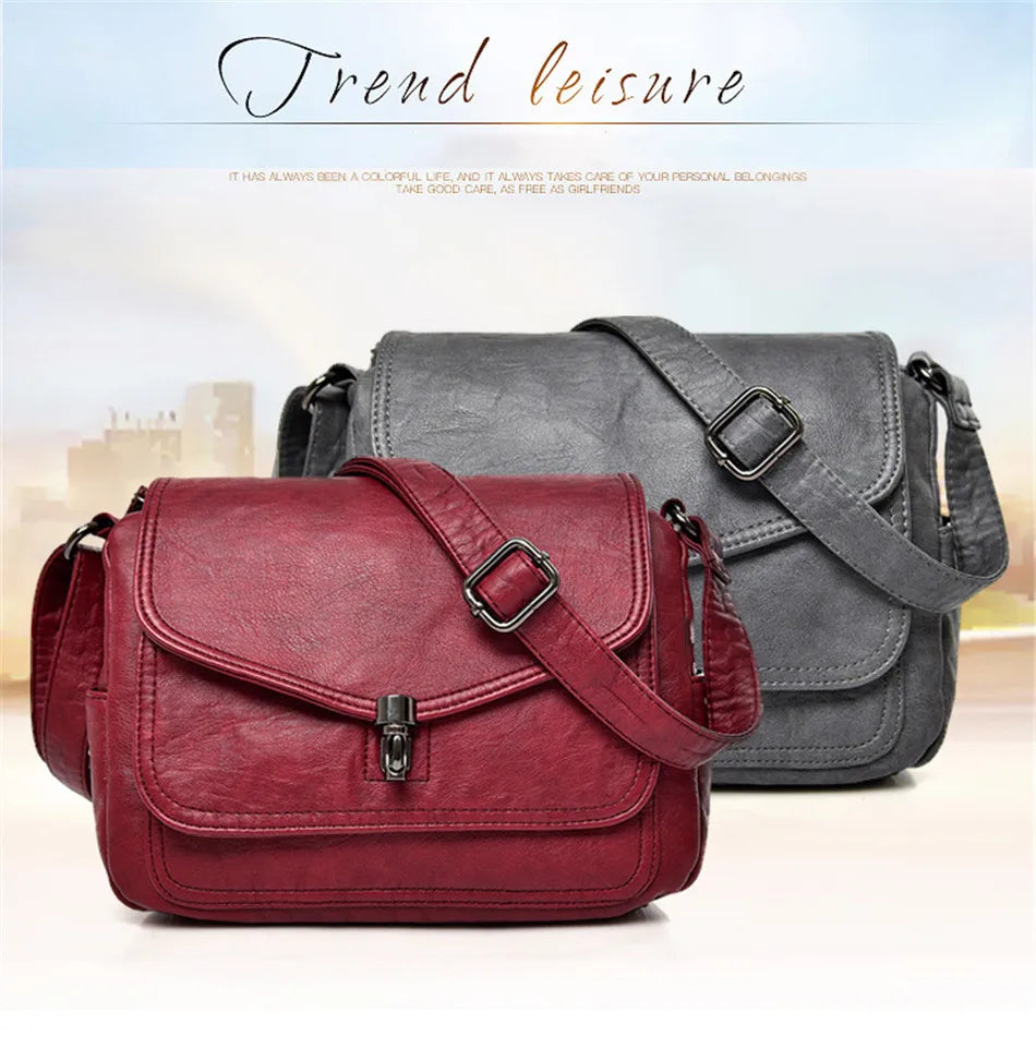 Sac à Bandoulière Femme Vintage Cuir Souple - Petit Sac Crossbody Designer Luxe