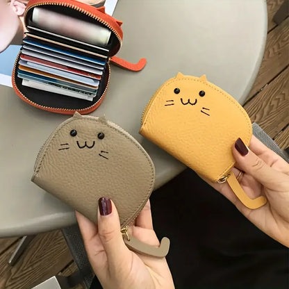Portefeuille Femme Chat Cartoon Kawaii - Porte-Carte Multi-Emplacements Porte-Monnaie Cute ID Card Holder