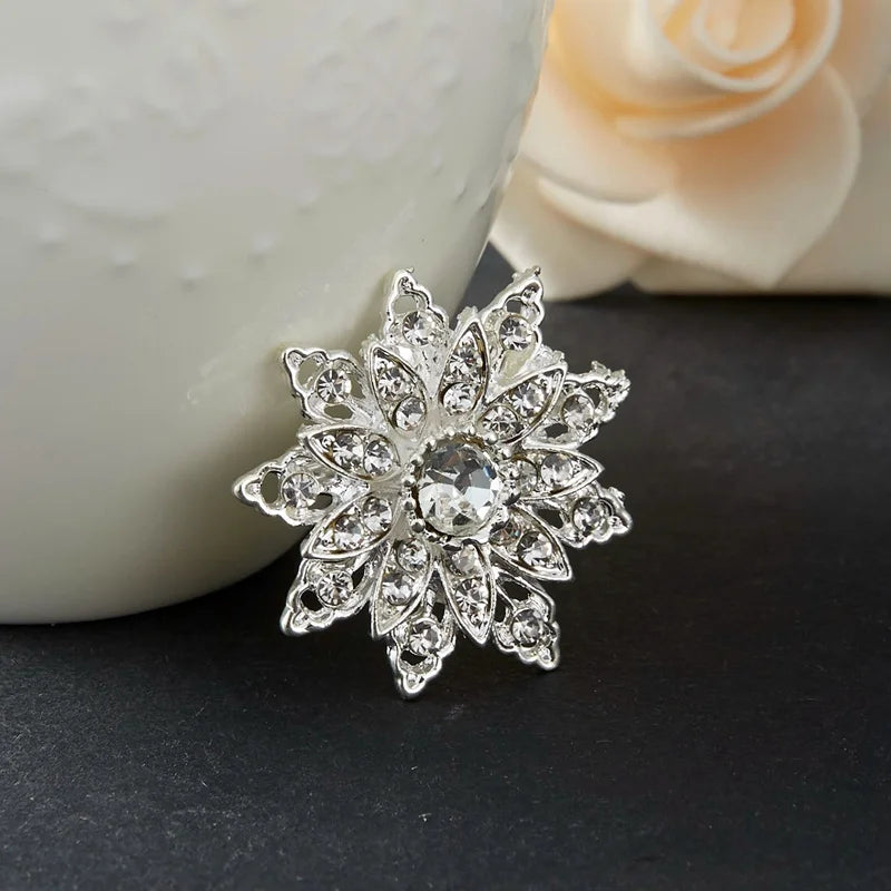 Broche Fleur Rétro Mode Cristal Strass – Pin's Bijou Mariage Rendez-vous Soirées Femme