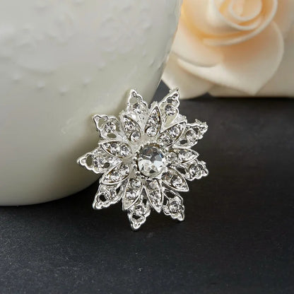 Broche Fleur Rétro Mode Cristal Strass – Pin's Bijou Mariage Rendez-vous Soirées Femme