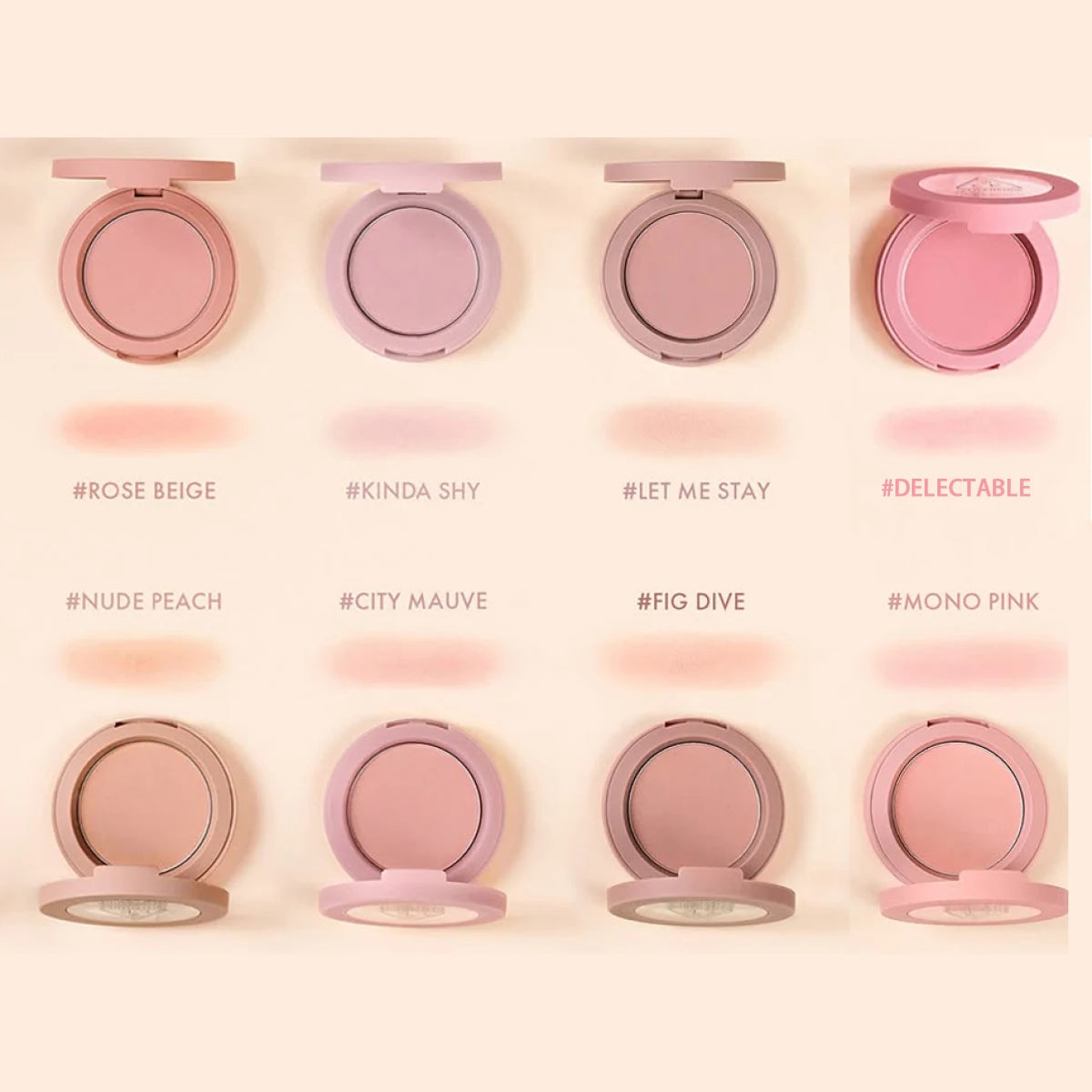 Blush 3CE Mood Recipe Delectable - Poudre Soyeuse Modulable Pigmentation Naturelle Longue Tenue K-Beauty