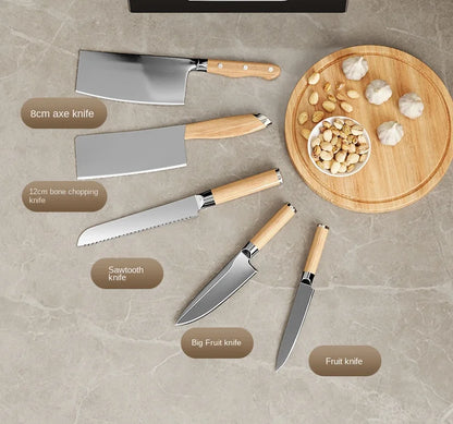 Porte-Couteaux Mural de Cuisine - Rangement Sans Perçage en Acier au Carbone