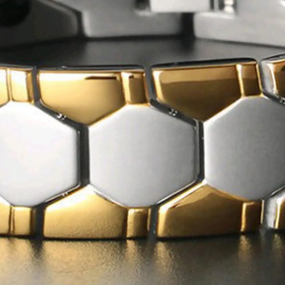 Bracelet Magnétique Thérapeutique Hexagone – Jonc Homme Élégant