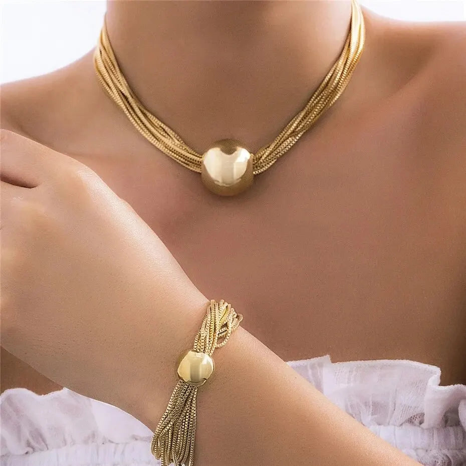 Ensemble Bohème Choker Bracelet Croix – Collier Ras-du-Cou Coloré 2 Pièces