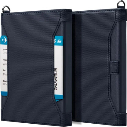 Portefeuille Passeport RFID Cuir - Porte-Passeport Voyage Homme Femme avec Protection Anti-Piratage