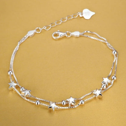Bracelet Argent Sterling 925 Chaîne Carrée Solide - Bijou Femme Homme Unisexe Cadeau Mariage Soirée