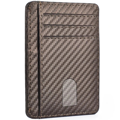 Portefeuille Homme Slim RFID Blocking - Porte-Cartes Minimaliste Cuir PU Poche Avant