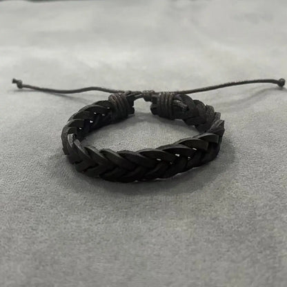 Bracelet en Cuir Tressé pour Homme — Bijou Artisanal, Cadeau Idéal