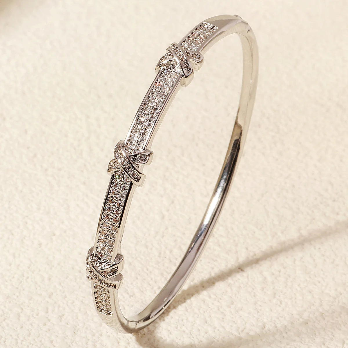 Bracelet Cuivre & Zirconia Femme – Élégance Minimaliste Style Européen