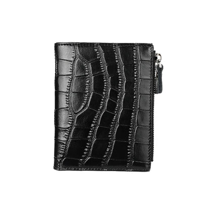 Portefeuille Femme Cuir Véritable Anti-RFID - Porte-Monnaie Compact avec Protection Carte Bancaire