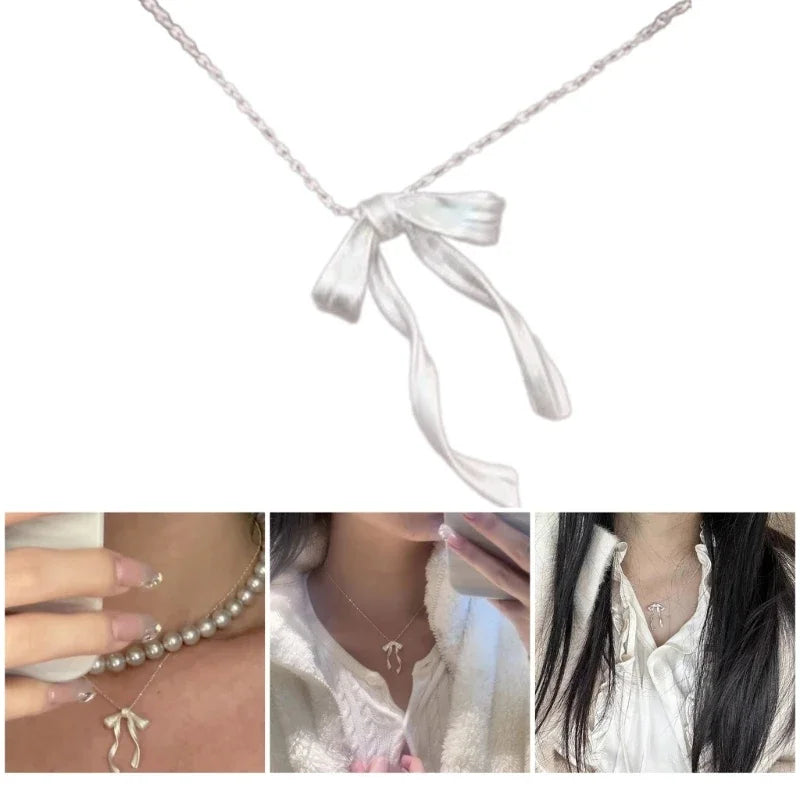 Collier Pendentif Nœud Papillon Délicat - Chaîne Clavicule Tendance
