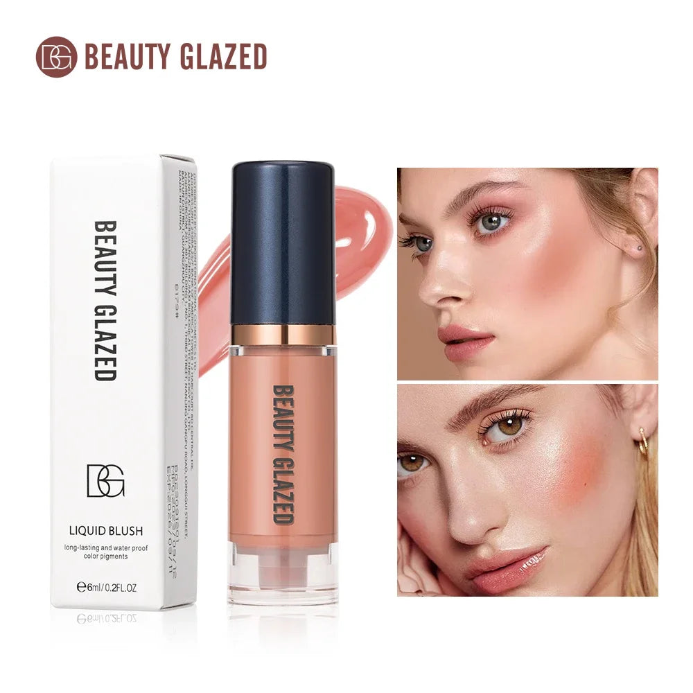 Blush Liquide Beauty Glazed 102 - Waterproof Sweatproof Léger Non-Fade Naturel Joues Longue Tenue Maquillage