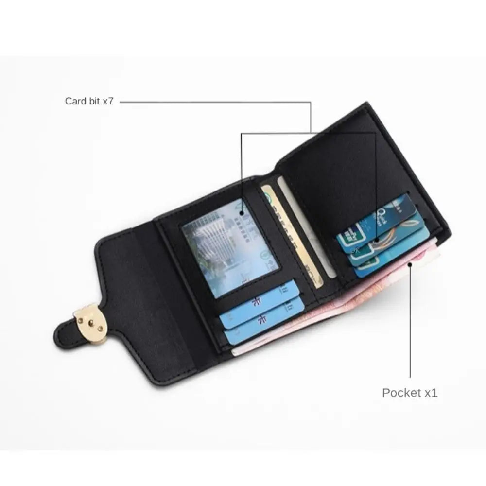 Portefeuille Femme Mini Cute Cuir PU Court - Porte-Monnaie Fashion Coin Money Bag Grande Capacité Blanc