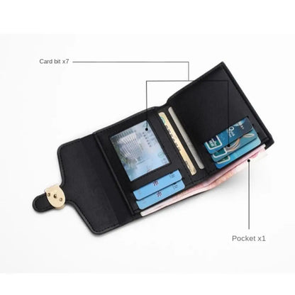 Portefeuille Femme Mini Cute Cuir PU Court - Porte-Monnaie Fashion Coin Money Bag Grande Capacité Blanc