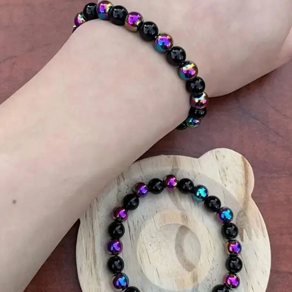Bracelet Obsidienne Arc-en-Ciel Agate 8mm – Perles Pierres Semi-Précieuses Bohème Unisexe