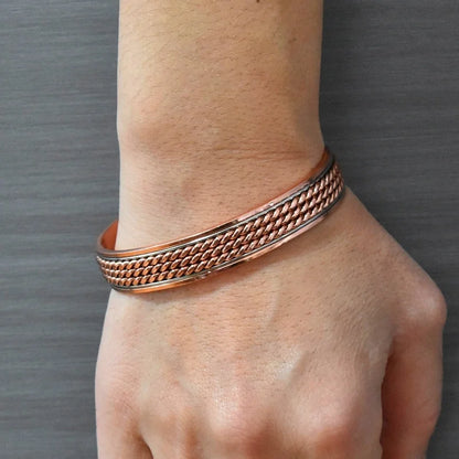 Bracelet Cuivre Pur 99,99% Magnétique – Soulagement Arthrite Unisexe
