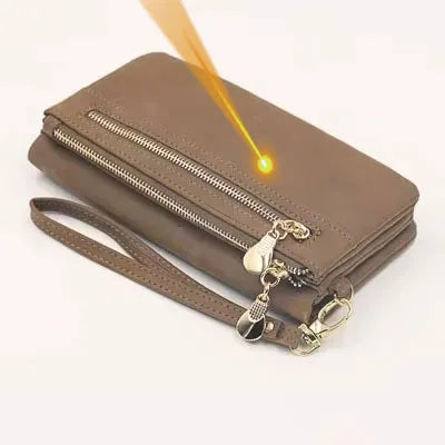 Portefeuille Femme Personnalisé Photo Gravé - Cadeau Maman Fermeture Éclair Design Unique
