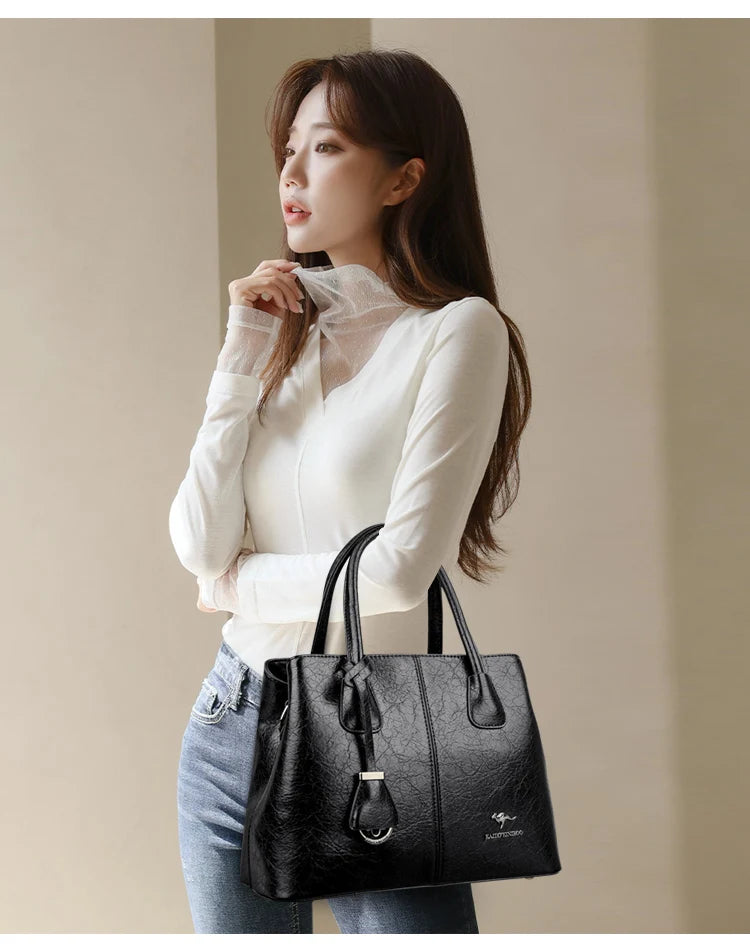Sac à Main Femme Cuir PU Bordeaux - Grand Tote Bag Épaule Carré avec Bandoulière Crossbody