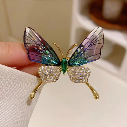 Broche Papillon Luxueuse Exquise – Pin's Fleur Poitrine Élégant Femme