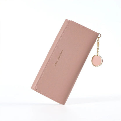 Portefeuille Long Femme Tri-Fold Cuir PU - Clutch Multi-Fonctions Porte-Cartes