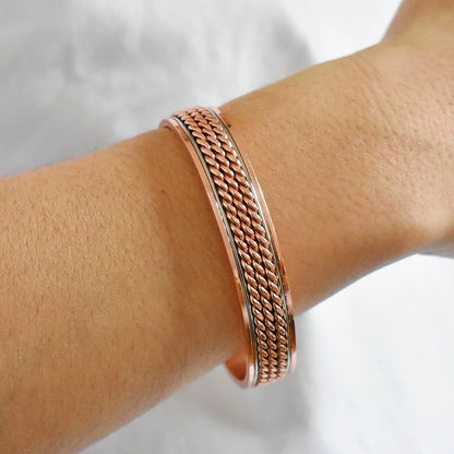 Bracelet Cuivre Pur 99,99% Magnétique – Soulagement Arthrite Unisexe