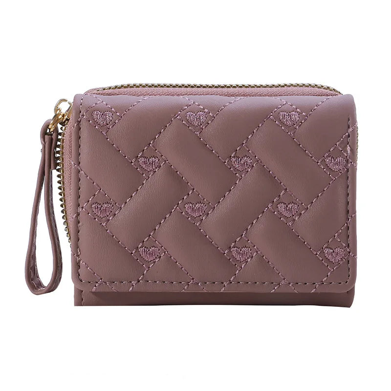 Portefeuille Femme Kawaii Mignon Luxe - Designer Lady Wallet Cuir Porte-Monnaie Beige