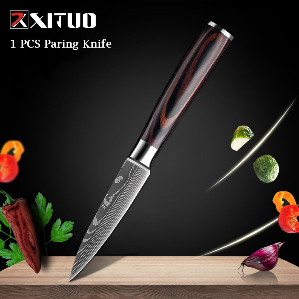 Couteaux de Chef Professionnels 1-10 Pièces - Set Cuisine Acier Inoxydable
