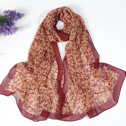 Foulard Écharpe Mousseline Petite Fleur Femme - Bandana Hijab Châle Été Protection Solaire