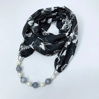 Foulard Collier Mousseline Multicolore Femme - Bijou Statement Neckerchief Bohème Hijab